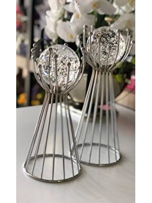 Gümüş Boncuklu Dekoratif Küre