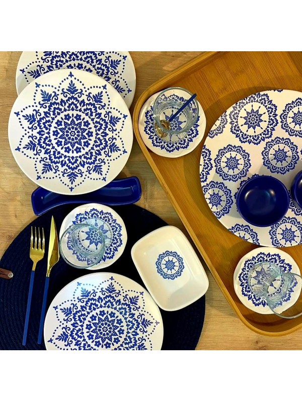 4 Kişilik Mavi Tam Kahvaltı Seti (19 Parça)